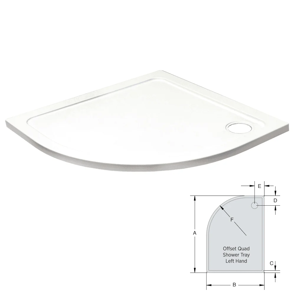 K-Vit 1200 x 900mm RH Offset Quad Low Profile Tray