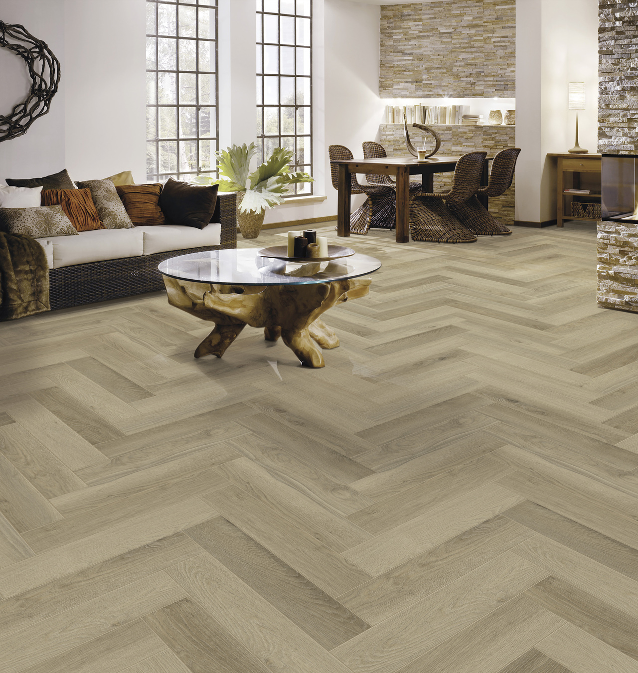 T-Build Morandi Oak Herringbone LVT