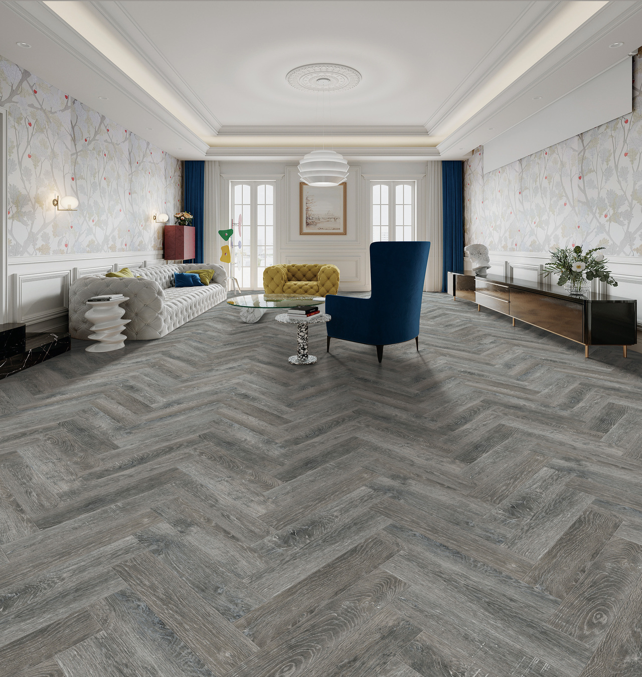 T-Build Winter Oak Herringbone LVT